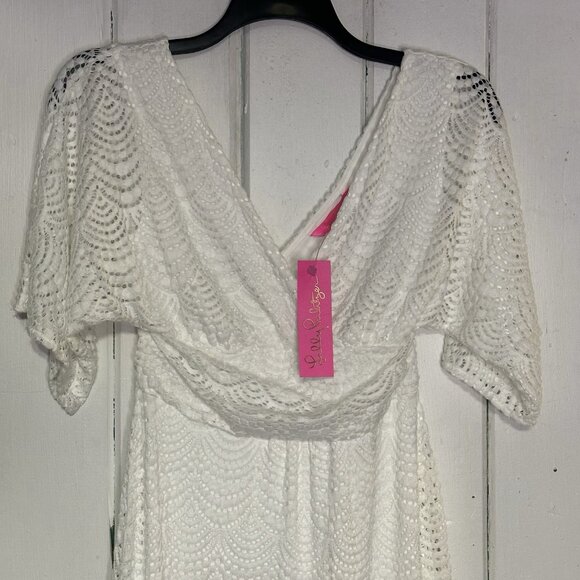 Lilly Pulitzer Parigi Elbow Sleeve Size Small Resort White Lace Maxi Dress NWT - Picture 3 of 9